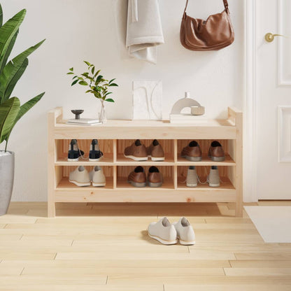 Hall Bench 110x40x60 cm Solid Wood Pine - OLBRIT