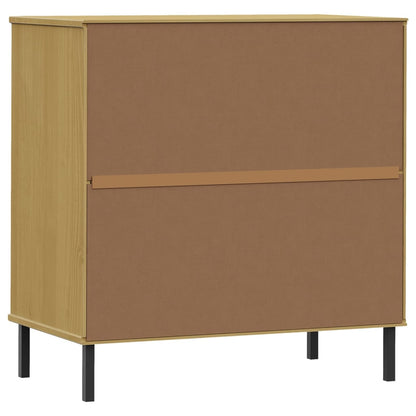 Sideboard with 3 Drawers Brown 77x40x79.5 cm Solid Wood OSLO - OLBRIT