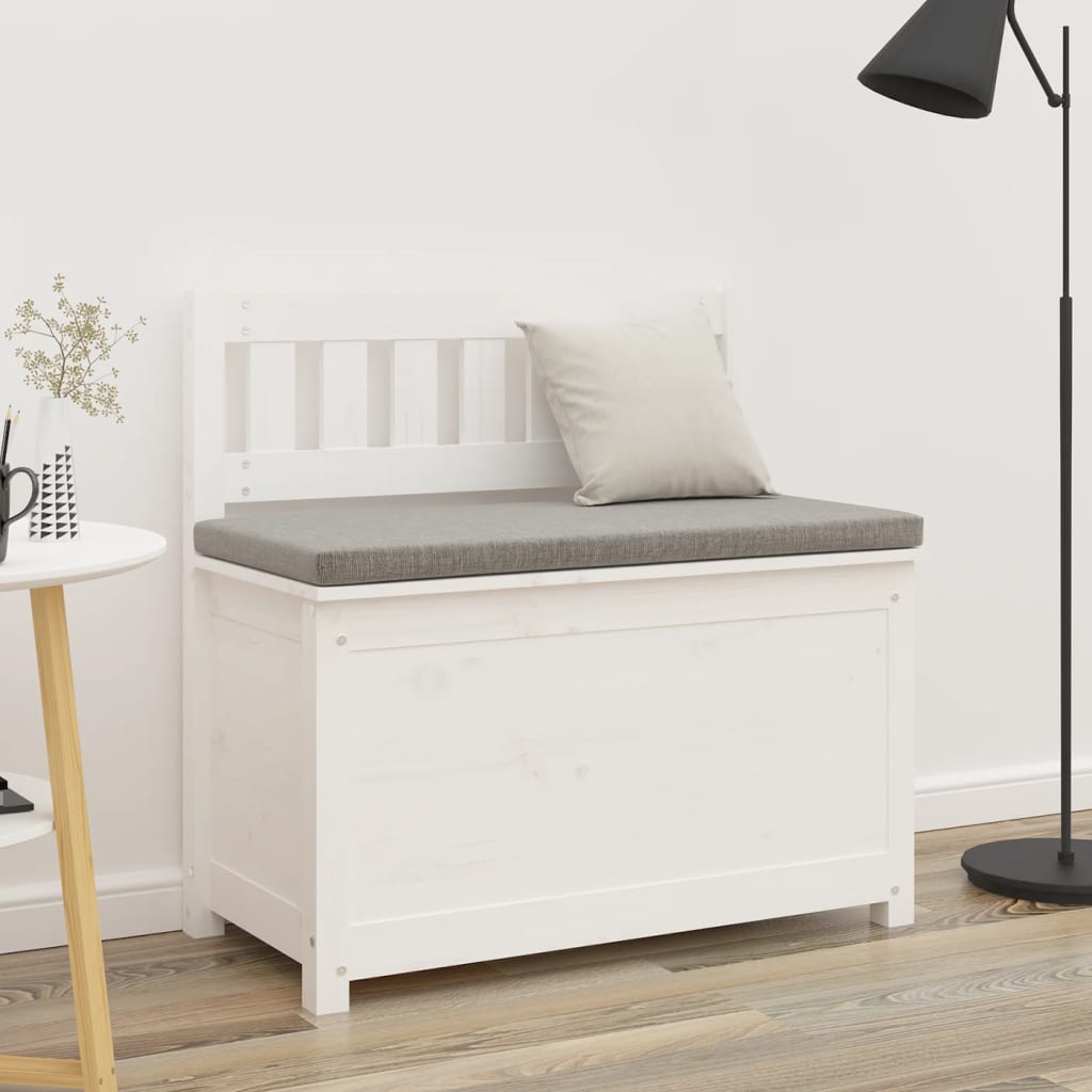 Bench White 80x41x77 cm Solid Wood Pine - OLBRIT