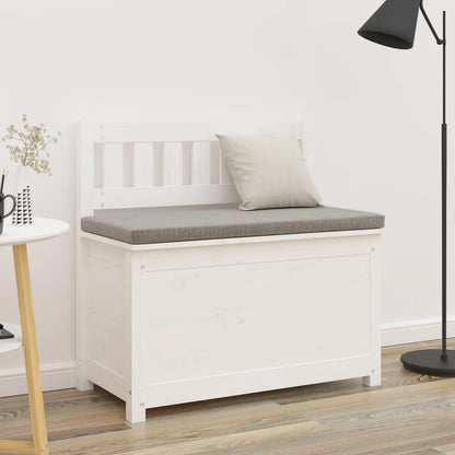 Bench White 80x41x77 cm Solid Wood Pine - OLBRIT
