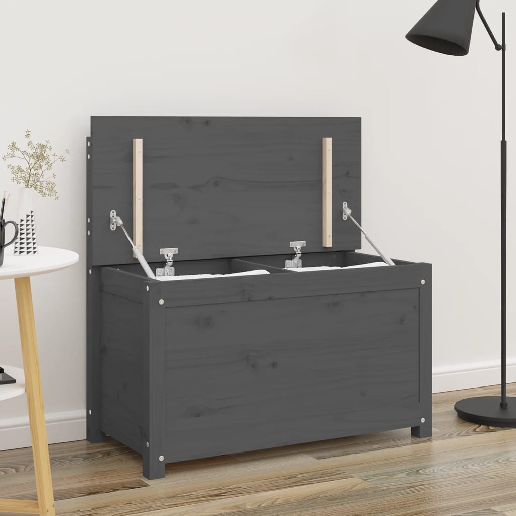 Bench Grey 80x41x77 cm Solid Wood Pine - OLBRIT