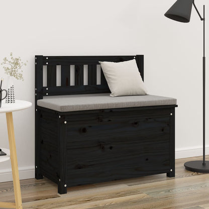 Bench Black 80x41x77 cm Solid Wood Pine - OLBRIT