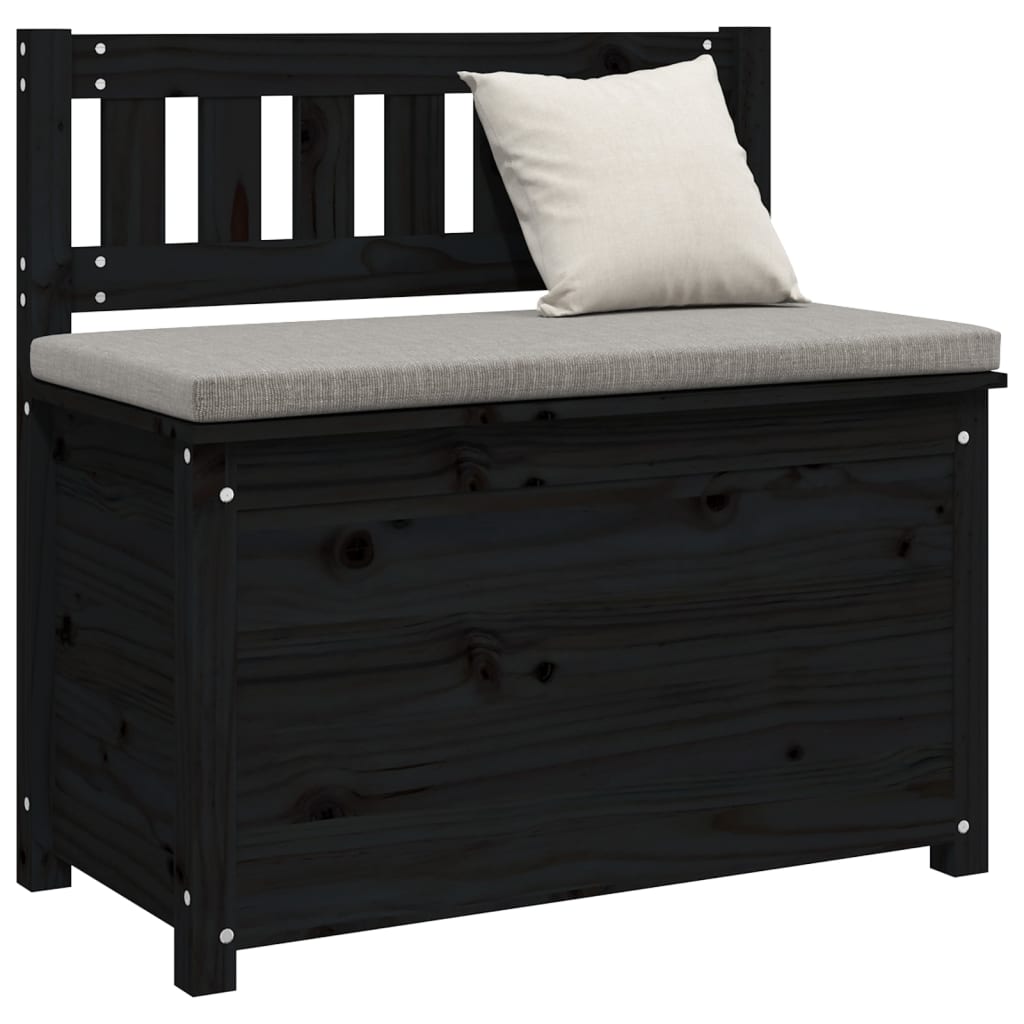 Bench Black 80x41x77 cm Solid Wood Pine - OLBRIT