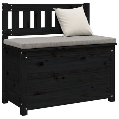 Bench Black 80x41x77 cm Solid Wood Pine - OLBRIT