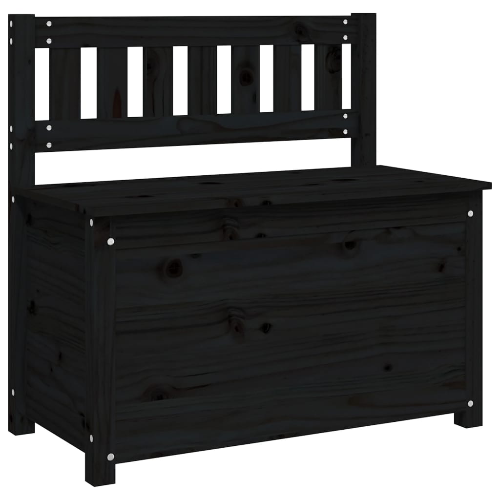 Bench Black 80x41x77 cm Solid Wood Pine - OLBRIT