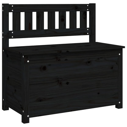 Bench Black 80x41x77 cm Solid Wood Pine - OLBRIT