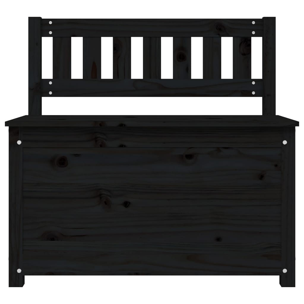 Bench Black 80x41x77 cm Solid Wood Pine - OLBRIT