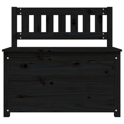 Bench Black 80x41x77 cm Solid Wood Pine - OLBRIT
