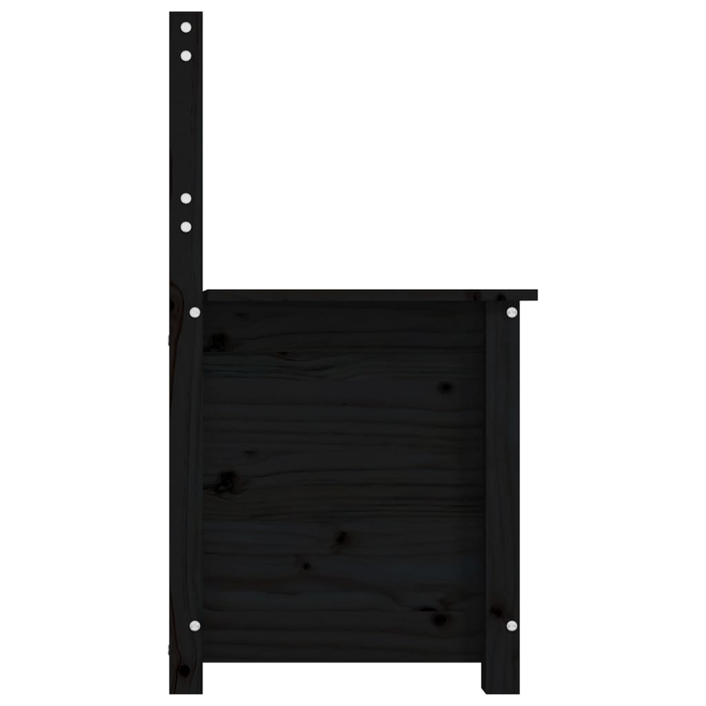 Bench Black 80x41x77 cm Solid Wood Pine - OLBRIT