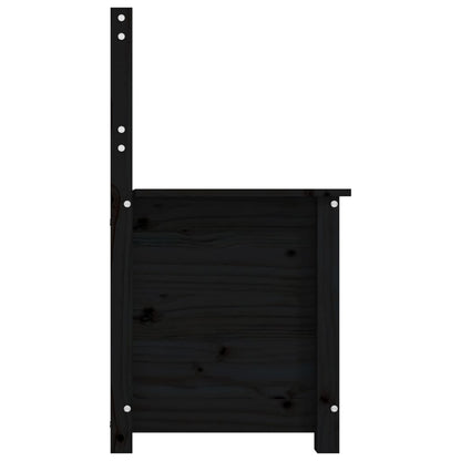 Bench Black 80x41x77 cm Solid Wood Pine - OLBRIT