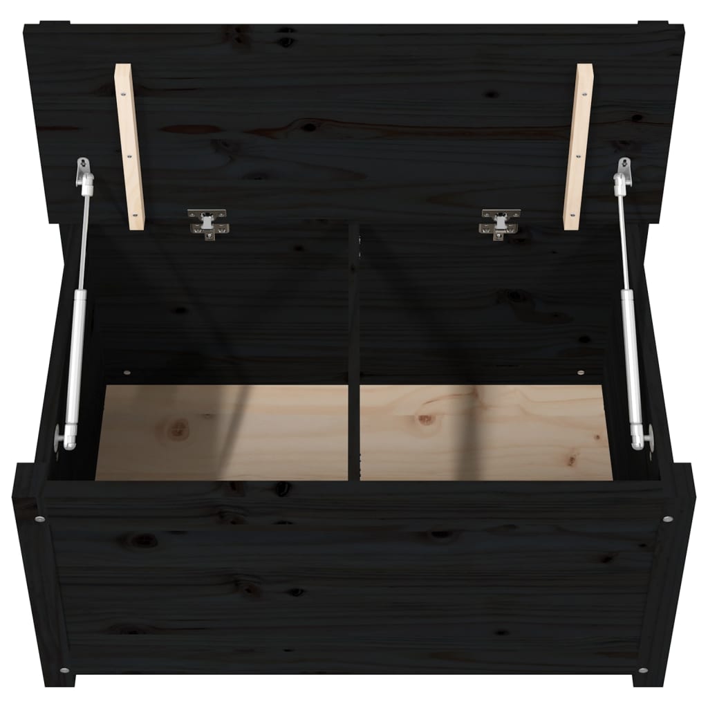 Bench Black 80x41x77 cm Solid Wood Pine - OLBRIT