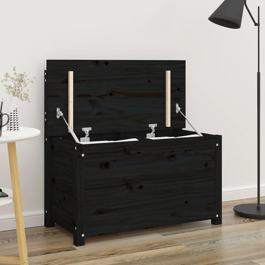 Bench Black 80x41x77 cm Solid Wood Pine - OLBRIT