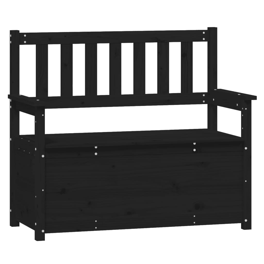 Bench Black 112.5x51.5x96.5 cm Solid Wood Pine - OLBRIT