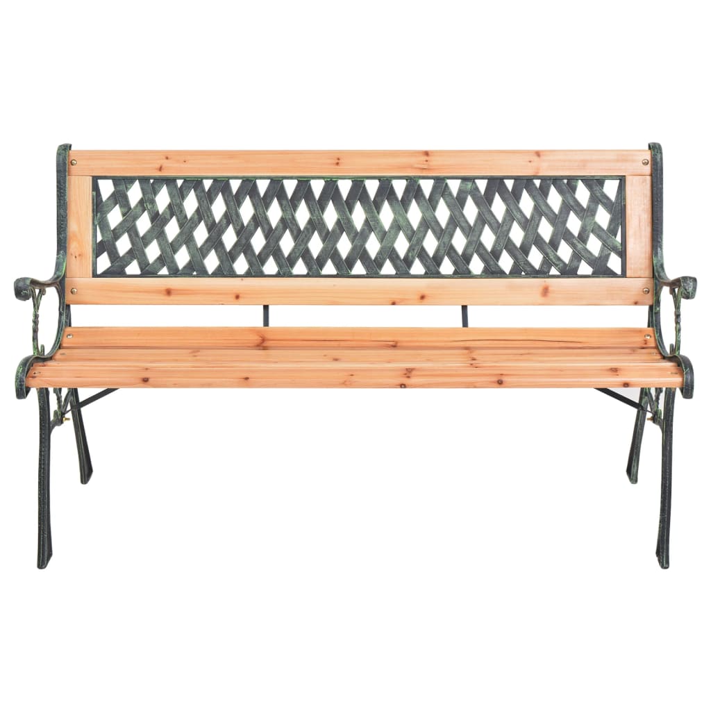 Garden Bench 116 cm Cast Iron and Solid Wood Fir - OLBRIT