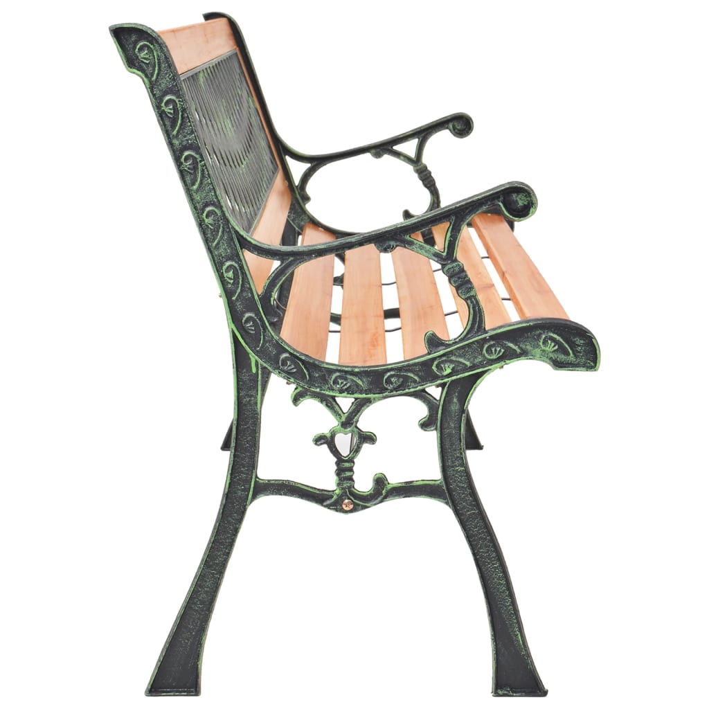 Garden Bench 116 cm Cast Iron and Solid Wood Fir - OLBRIT