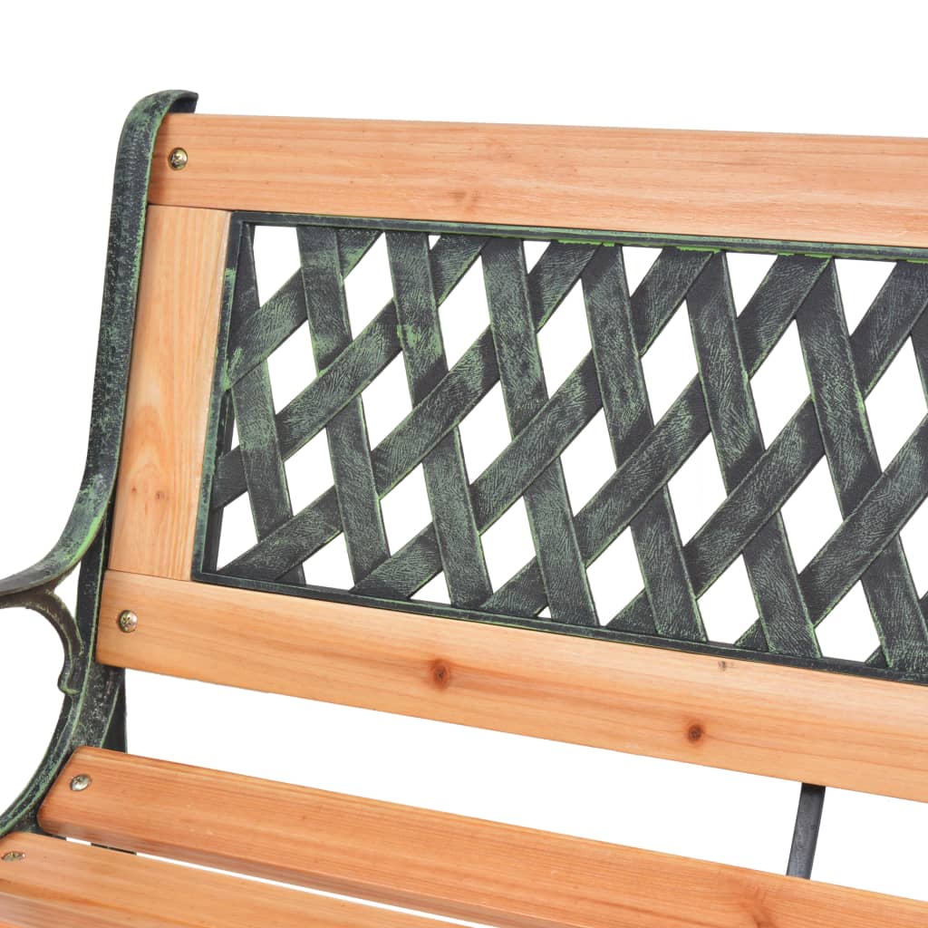 Garden Bench 116 cm Cast Iron and Solid Wood Fir - OLBRIT