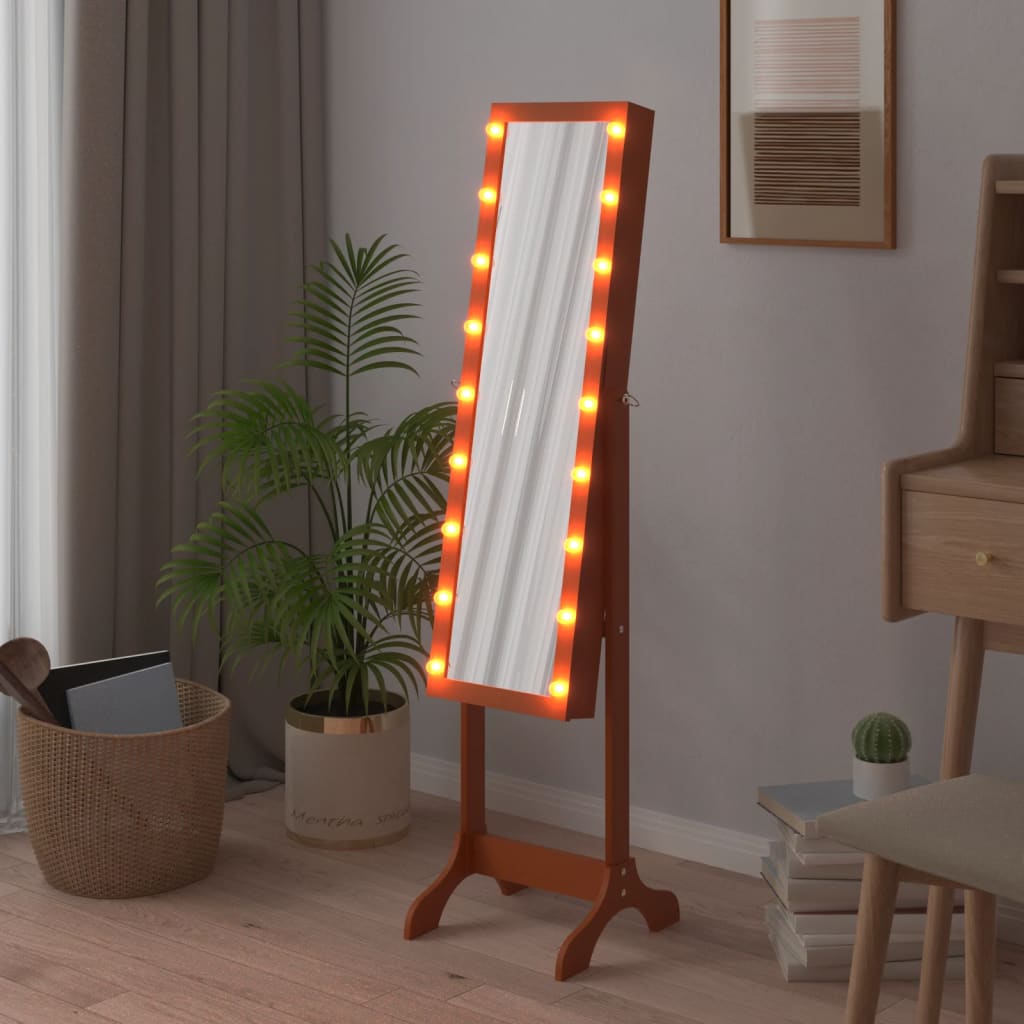 Free-Standing Mirror with LED 34x37x146 cm - OLBRIT