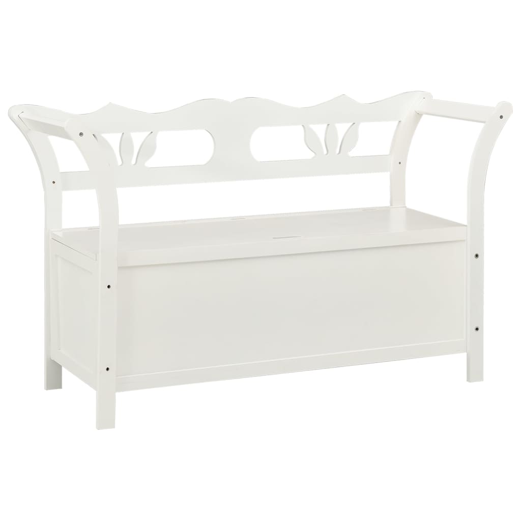 Bench White 107x45x75.5 cm Solid Wood Fir - OLBRIT
