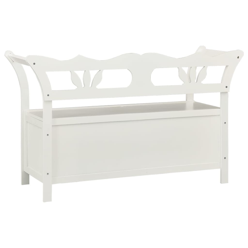 Bench White 107x45x75.5 cm Solid Wood Fir - OLBRIT