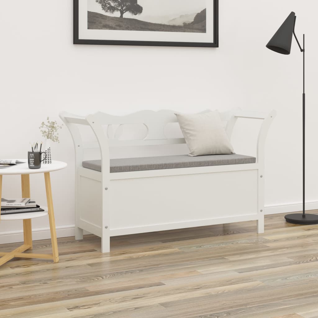 Bench White 107x45x75.5 cm Solid Wood Fir - OLBRIT
