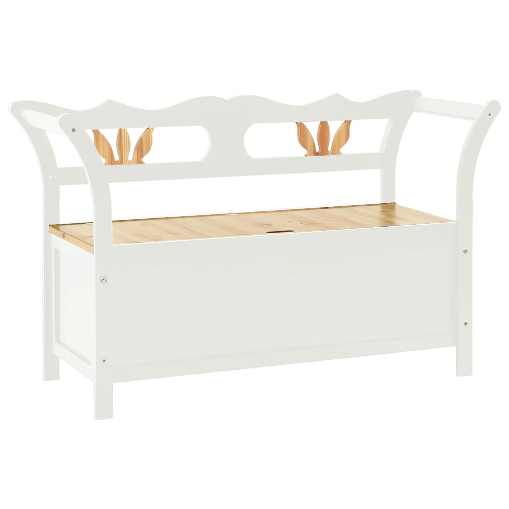 Bench White 107x45x75.5 cm Solid Wood Fir - OLBRIT