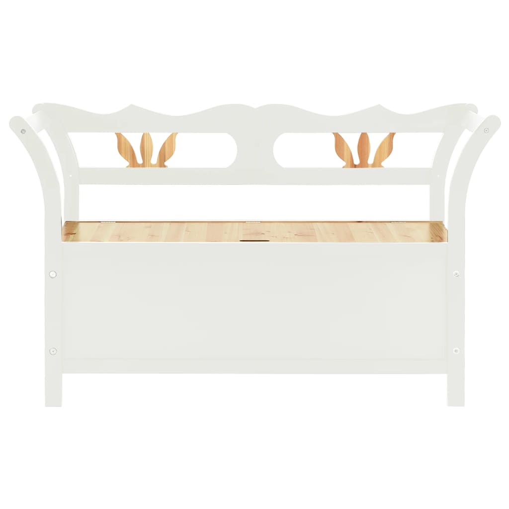Bench White 107x45x75.5 cm Solid Wood Fir - OLBRIT