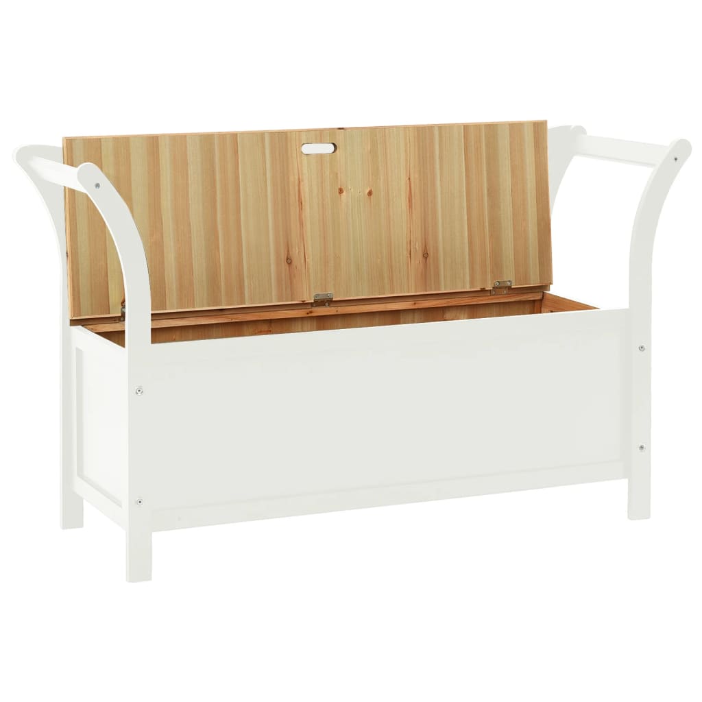 Bench White 107x45x75.5 cm Solid Wood Fir - OLBRIT