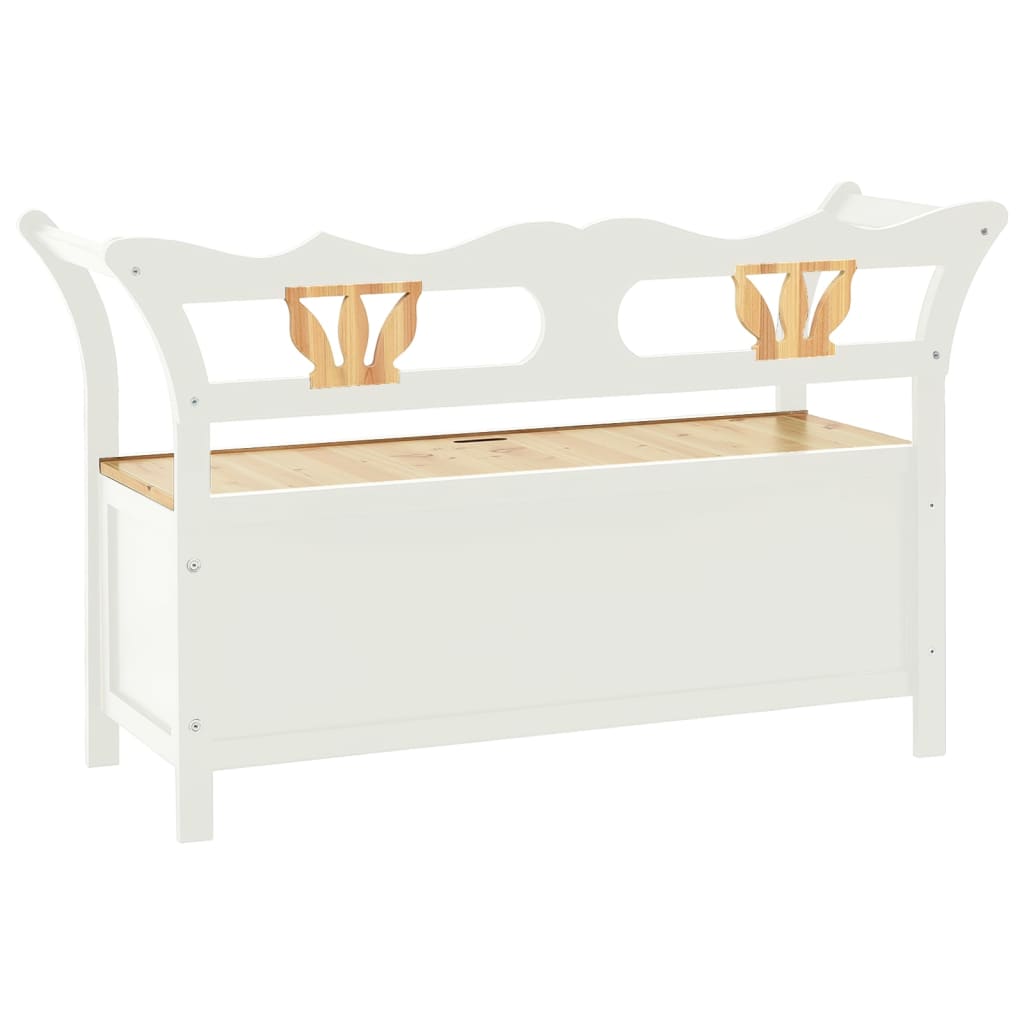 Bench White 107x45x75.5 cm Solid Wood Fir - OLBRIT