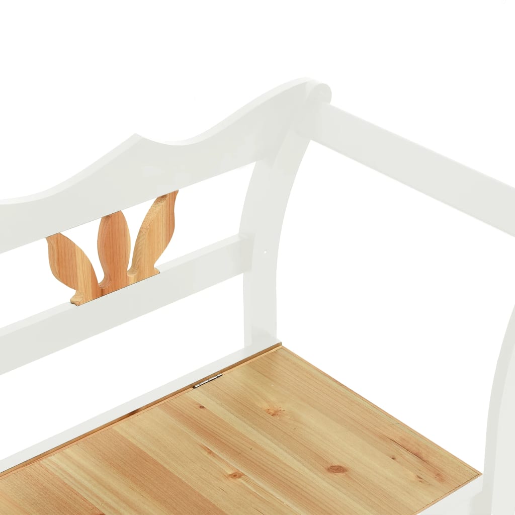 Bench White 107x45x75.5 cm Solid Wood Fir - OLBRIT
