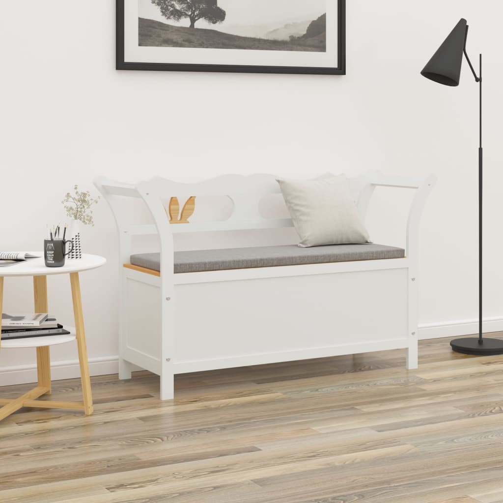 Bench White 107x45x75.5 cm Solid Wood Fir - OLBRIT