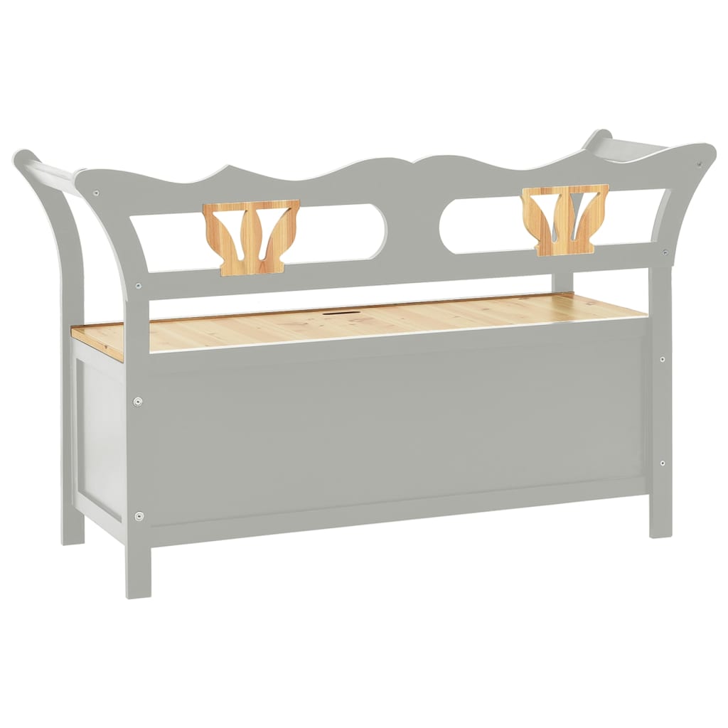 Bench Grey 107x45x75.5 cm Solid Wood Fir - OLBRIT