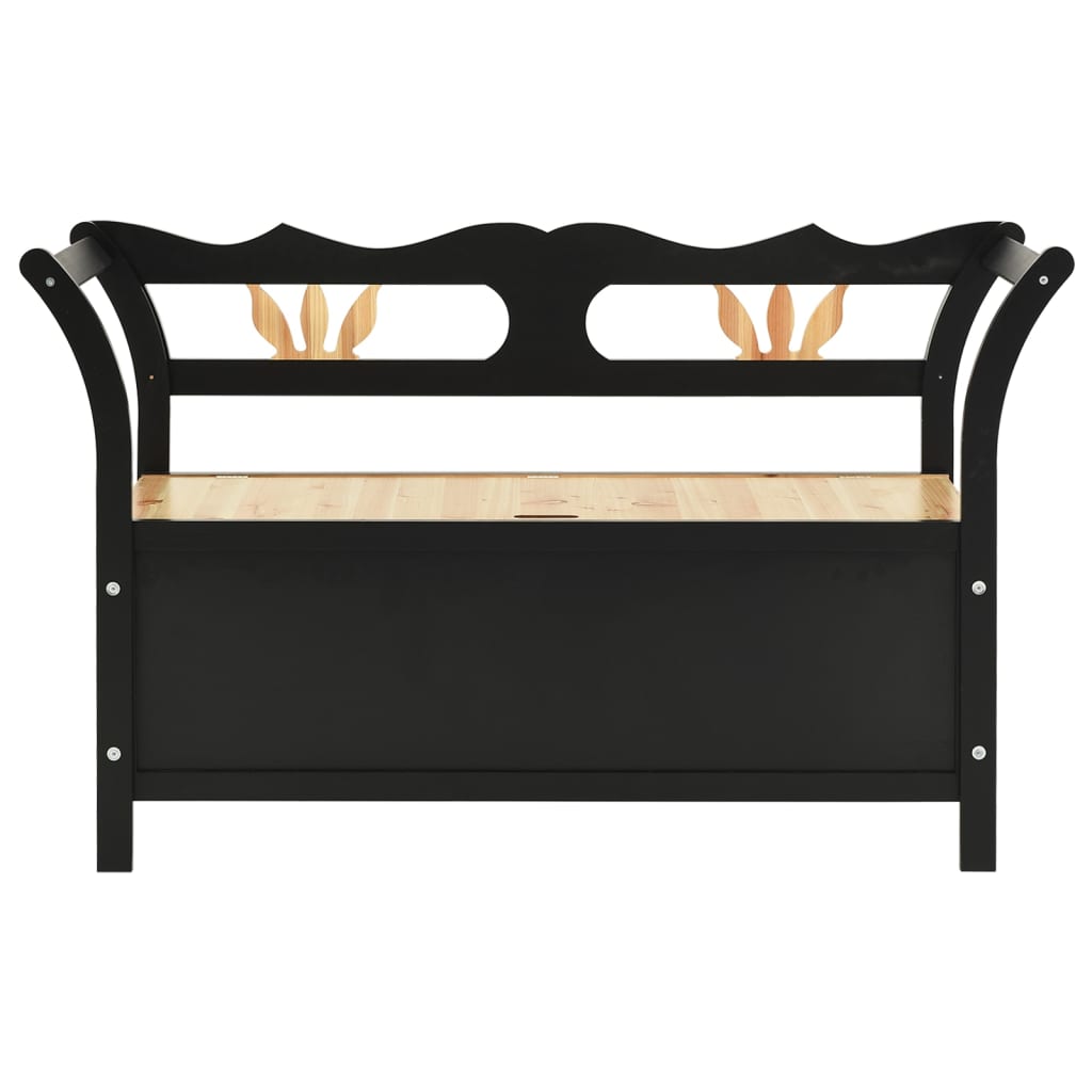 Bench Black 107x45x75.5 cm Solid Wood Fir - OLBRIT
