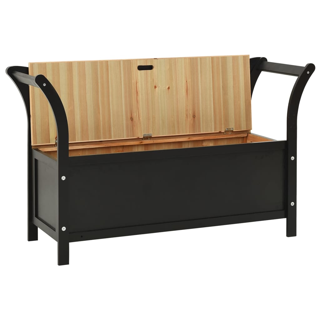 Bench Black 107x45x75.5 cm Solid Wood Fir - OLBRIT