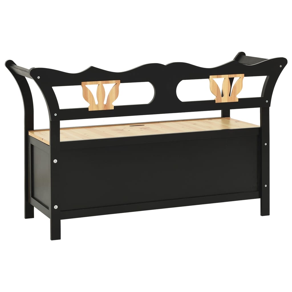 Bench Black 107x45x75.5 cm Solid Wood Fir - OLBRIT