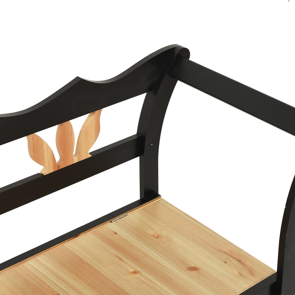 Bench Black 107x45x75.5 cm Solid Wood Fir - OLBRIT