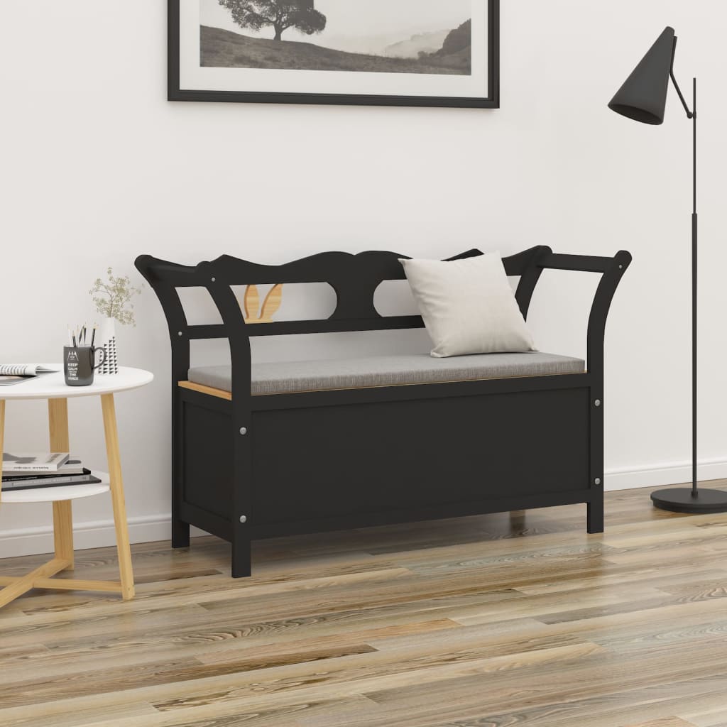 Bench Black 107x45x75.5 cm Solid Wood Fir - OLBRIT