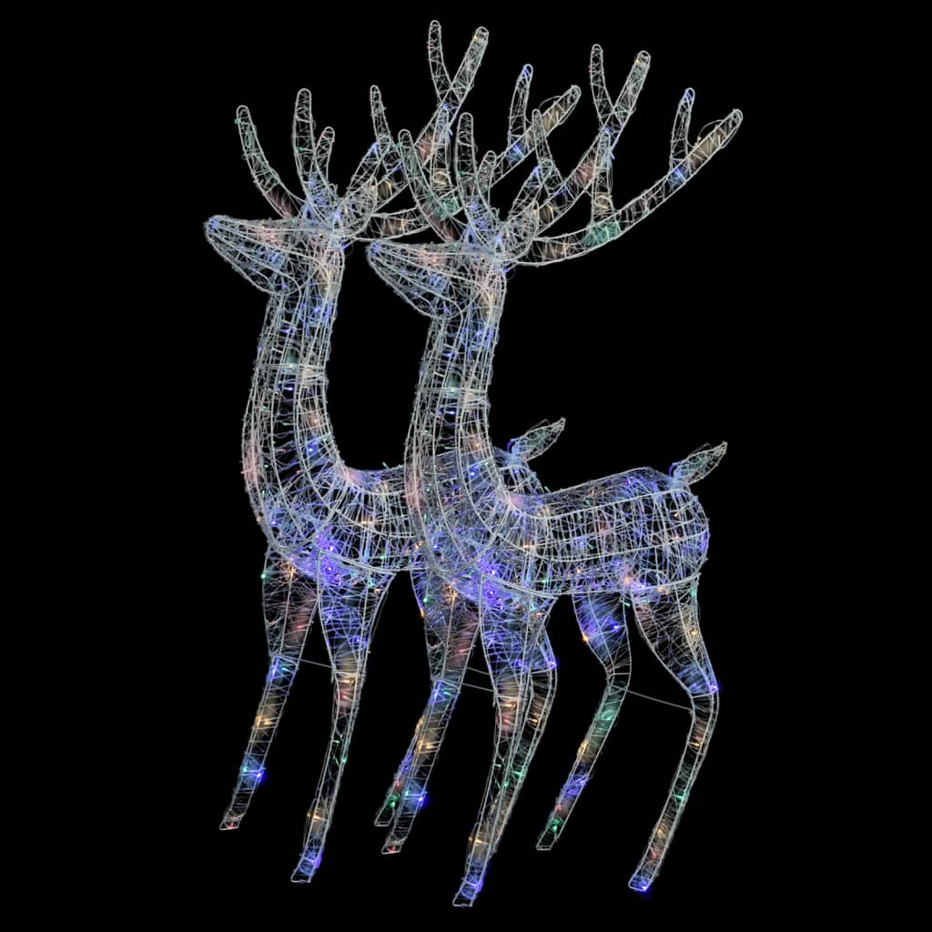XXL Acrylic Christmas Reindeers 250 LED 2 pcs 180 cm Multicolour - OLBRIT