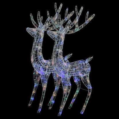 XXL Acrylic Christmas Reindeers 250 LED 2 pcs 180 cm Multicolour - OLBRIT