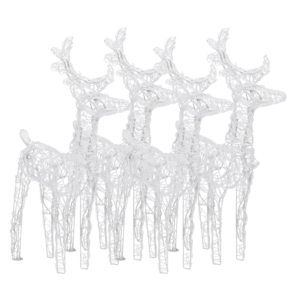 Christmas Reindeers 4 pcs Warm White 160 LEDs Acrylic - OLBRIT