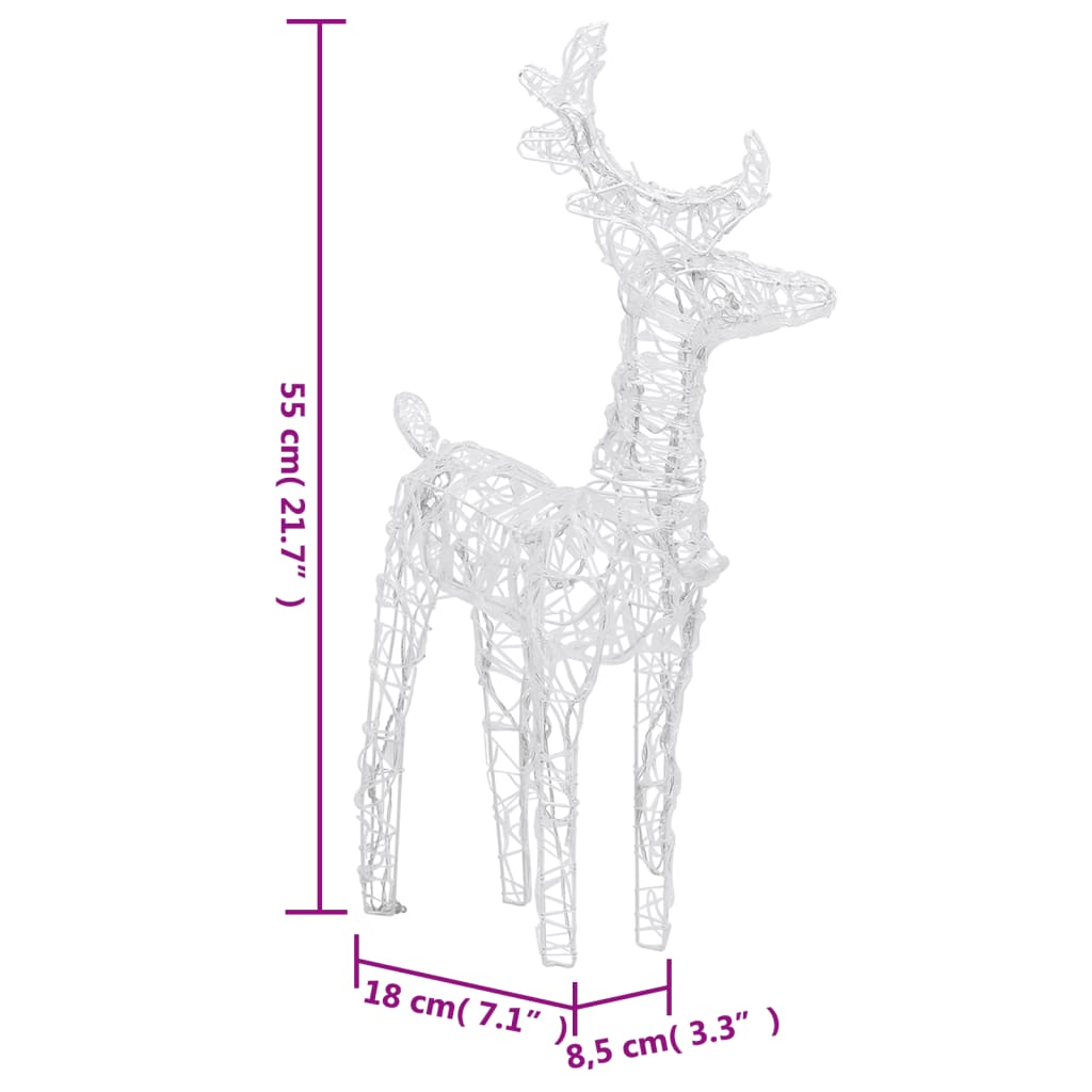 Christmas Reindeers 4 pcs Warm White 160 LEDs Acrylic - OLBRIT