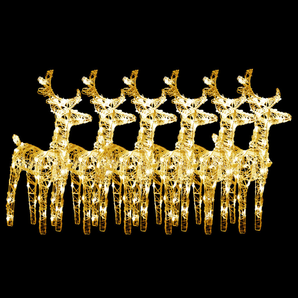 Christmas Reindeers 6 pcs Warm White 240 LEDs Acrylic - OLBRIT