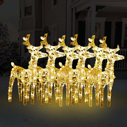 Christmas Reindeers 6 pcs Warm White 240 LEDs Acrylic - OLBRIT