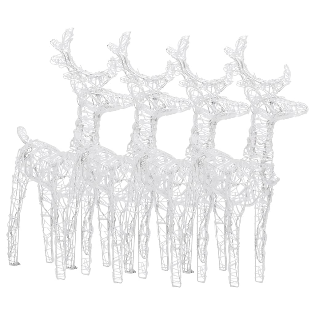 Christmas Reindeers 4 pcs Cold White 160 LEDs Acrylic - OLBRIT