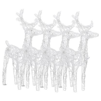 Christmas Reindeers 4 pcs Cold White 160 LEDs Acrylic - OLBRIT