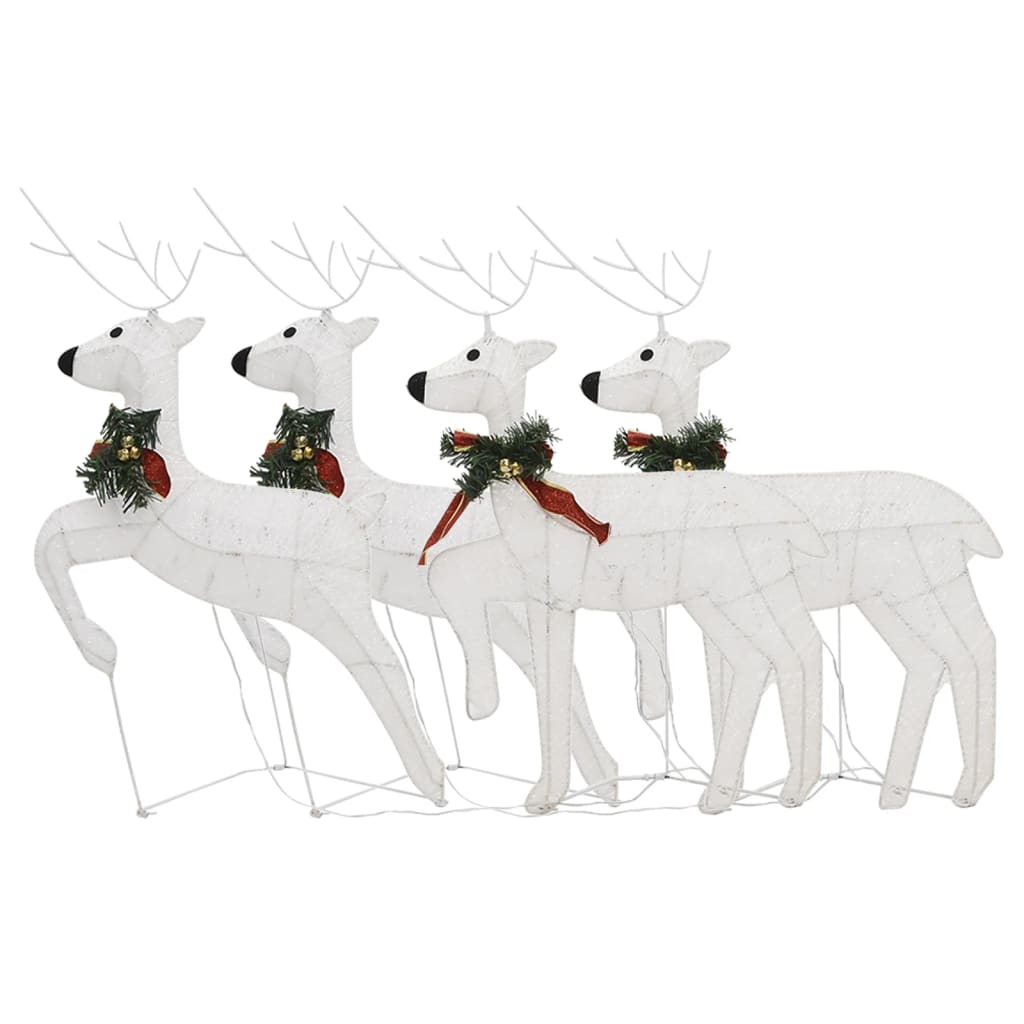 Christmas Reindeers 4 pcs White 80 LEDs - OLBRIT