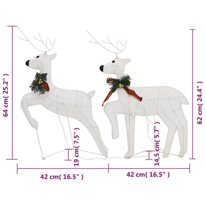Christmas Reindeers 4 pcs White 80 LEDs - OLBRIT
