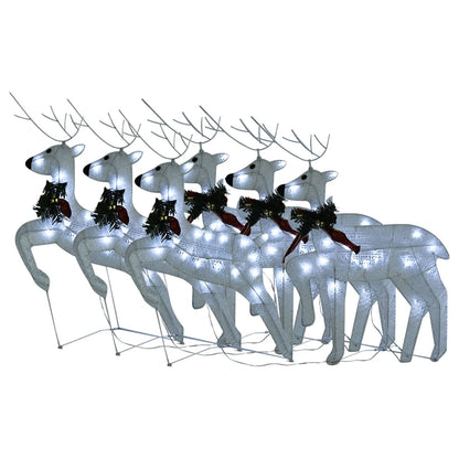 Christmas Reindeers 6 pcs White 120 LEDs - OLBRIT