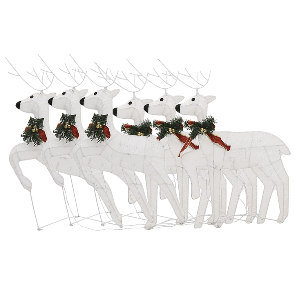 Christmas Reindeers 6 pcs White 120 LEDs - OLBRIT