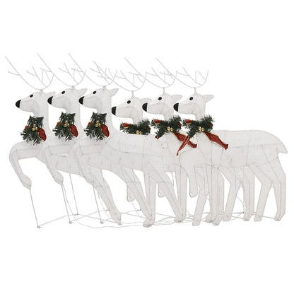 Christmas Reindeers 6 pcs White 120 LEDs - OLBRIT