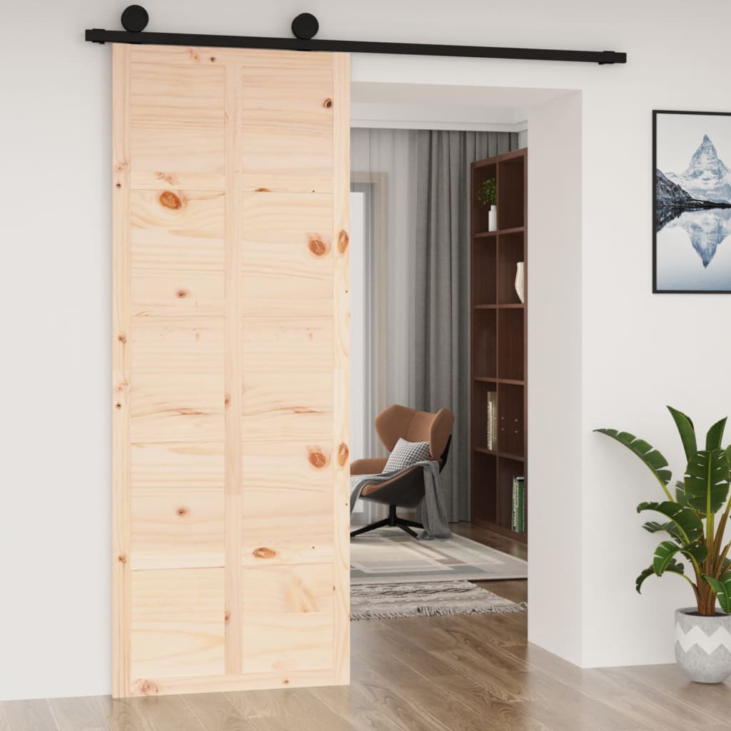 Barn Door 80x1.8x214 cm Solid Wood Pine - OLBRIT